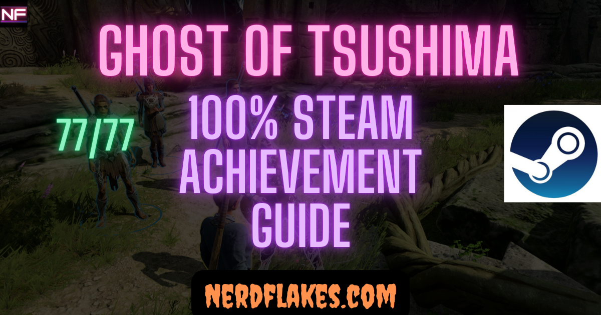 Ghost of Tsushima achievement guide featured image showing complete 100 percent completion roadmap