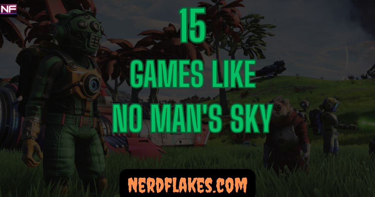 Astronaut standing on an alien planet with a starship and colorful sky, representing games like No Man's Sky