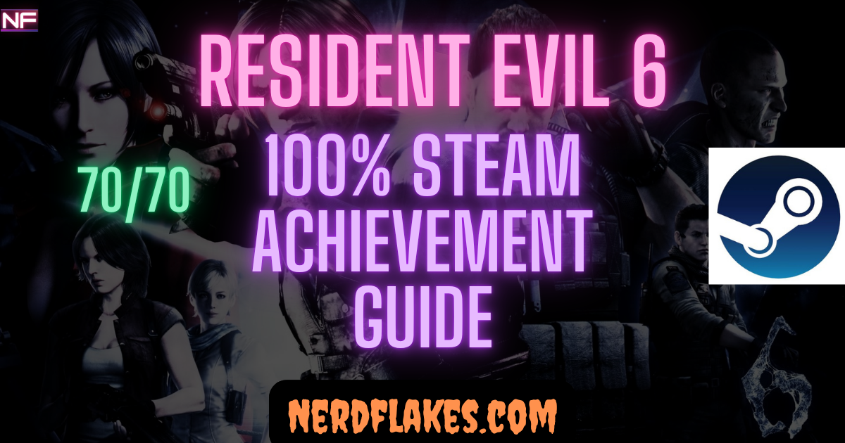 Resident Evil 6 achievement guide showing Leon, Chris, and Jake in action