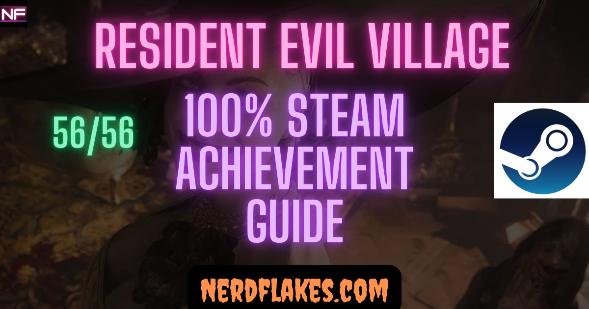 Resident Evil Village achievement guide cover showing Lady Dimitrescu