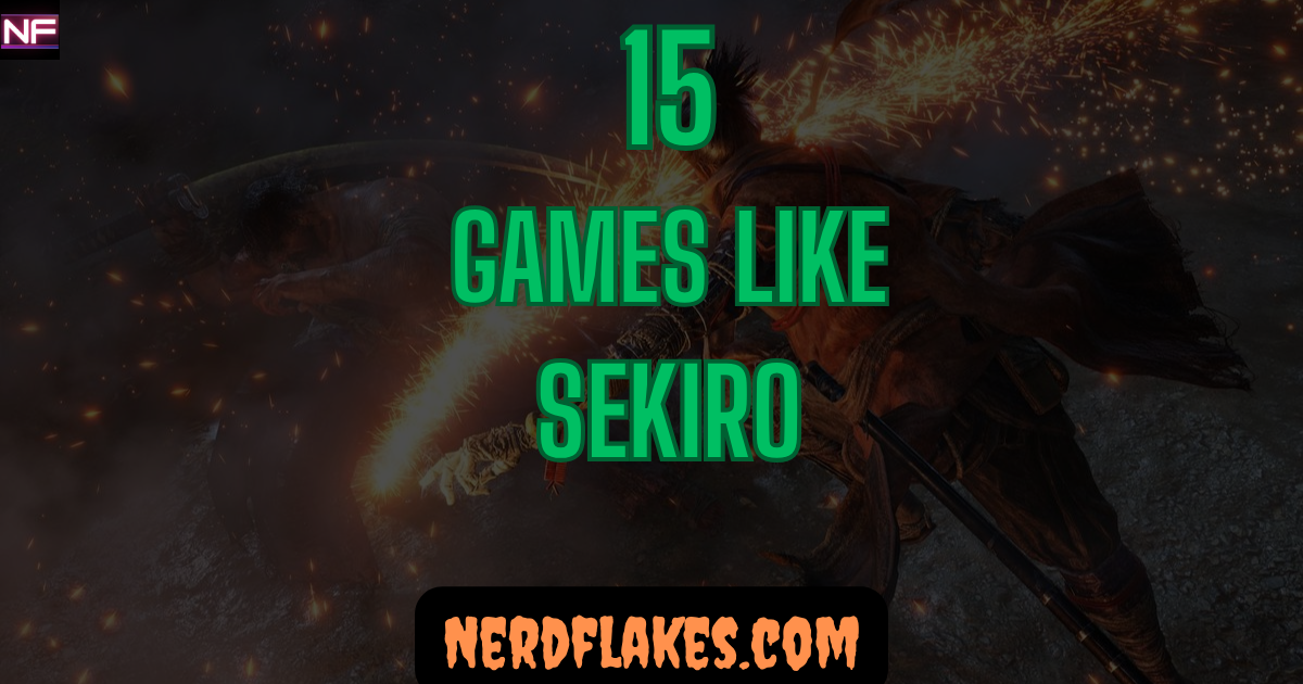 Sekiro Armored swordsman facing off against a menacing enemy in a Japanese setting, representing games like Sekiro