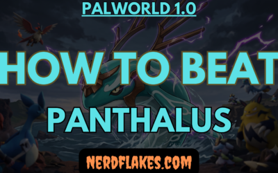 Player on a flying mount battling Panthalus, the giant water whale final boss in Palworld 1.0