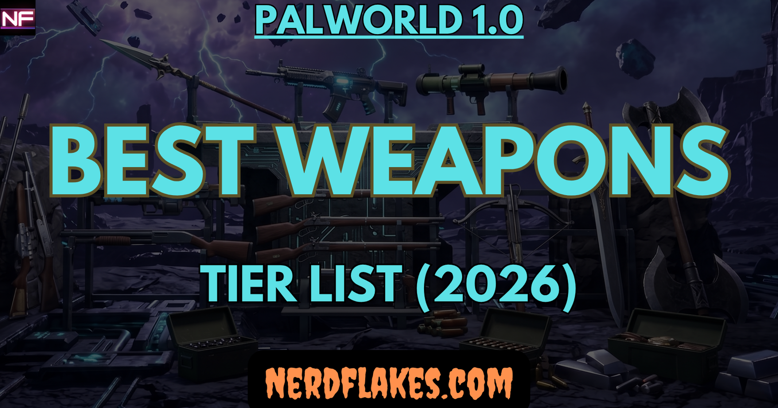 Palworld character wielding an endgame firearm from the best weapons tier list