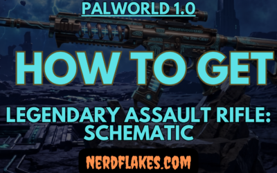 Palworld character holding the Legendary Assault Rifle, a classic Alpha boss drop in Palworld 1.0