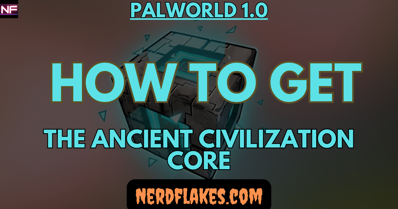 The purple Ancient Civilization Core crafting material in Palworld 1.0