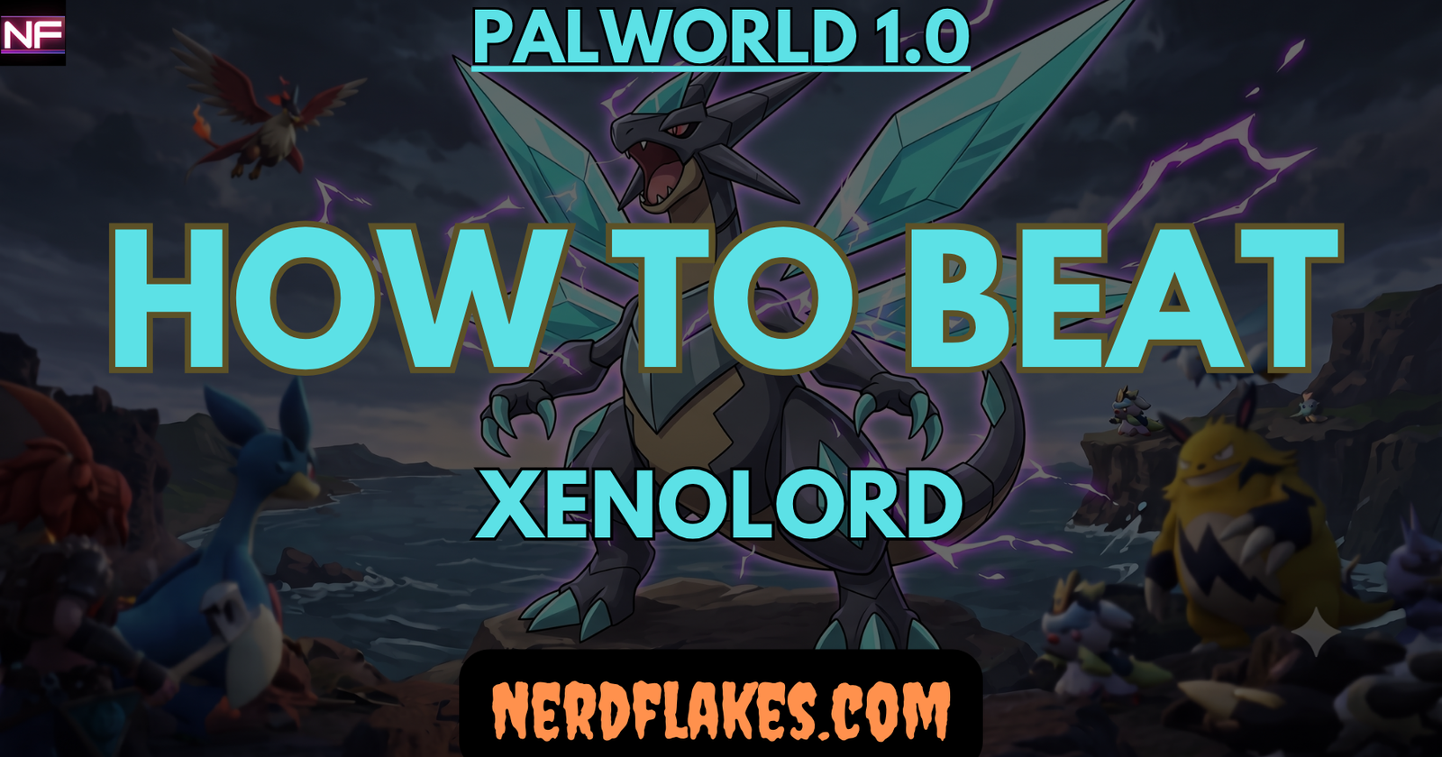 Xenolord, the Dragon and Dark mecha dragon raid boss in Palworld 1.0, in a summoning arena