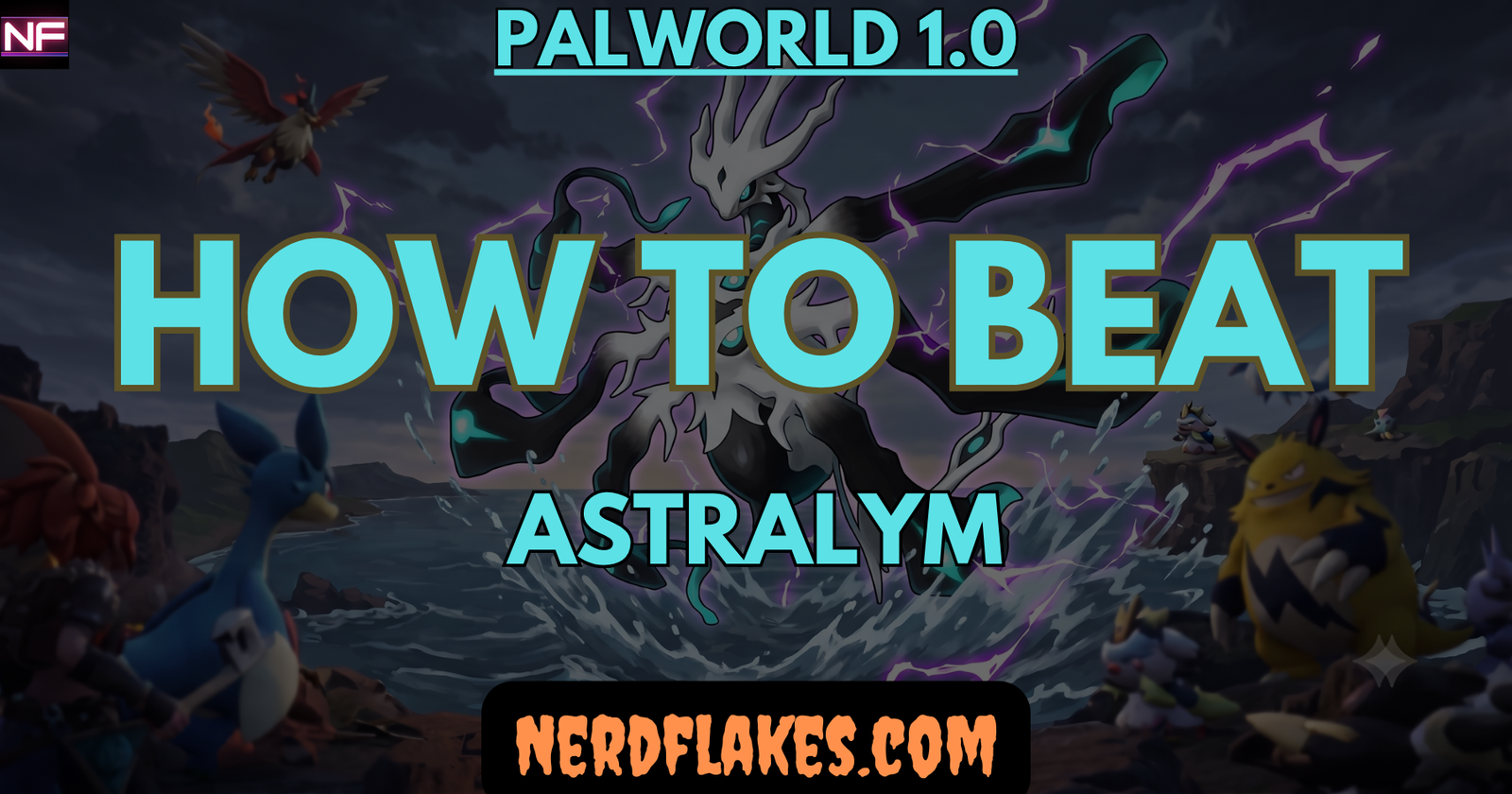 Astralym and Zenara, the final tower boss of Palworld 1.0, in the World Tree arena