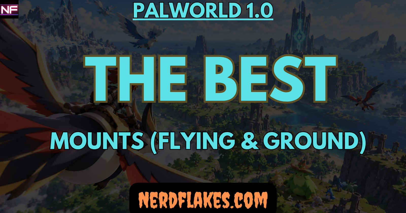 A player riding a fast flying mount across the map in Palworld 1.0