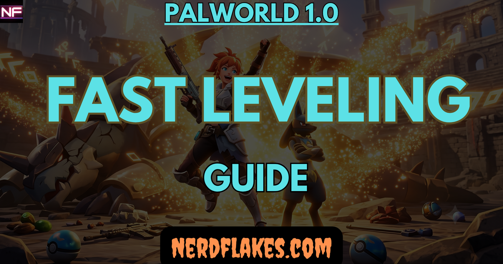 A Palworld character gaining a burst of XP after a boss fight in Palworld 1.0