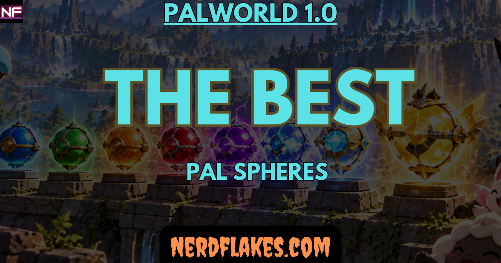 The full range of Pal Sphere tiers from basic to Legendary in Palworld 1.0
