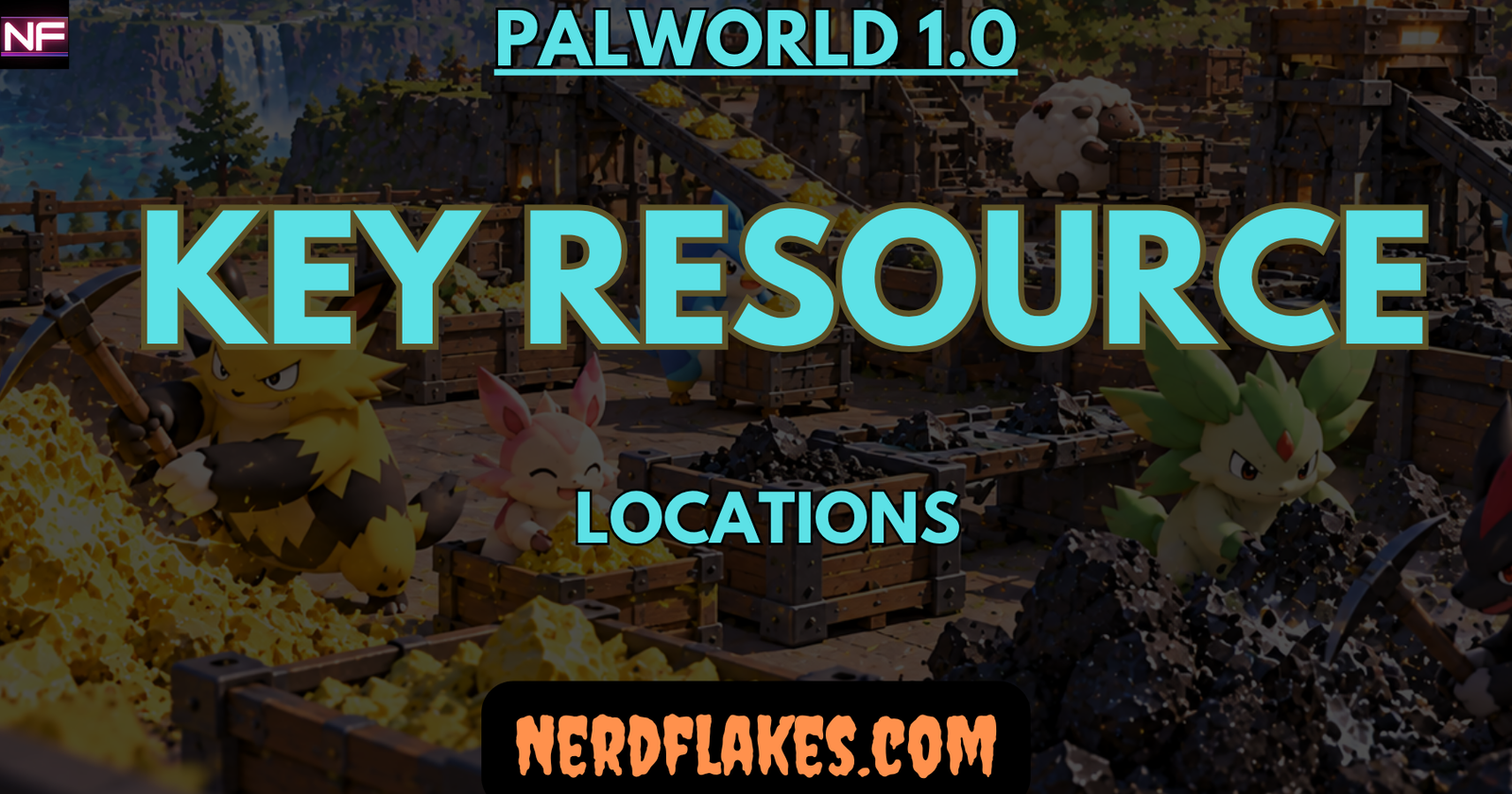 Sulfur and coal nodes at a mining base in Palworld 1.0