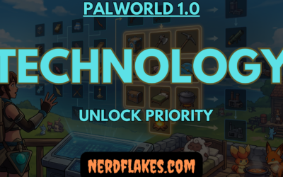 The Palworld 1.0 technology tree with early unlocks highlighted